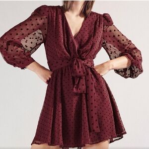 Elegant Polka Dot Dress in Red